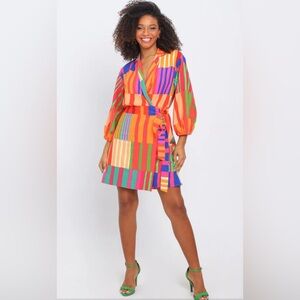 Farm Rio - Beautiful Striped Wrap Dress
